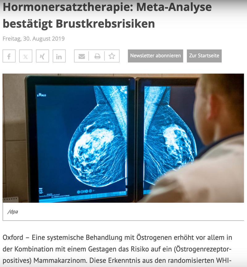 Hormonersatztherapie studie