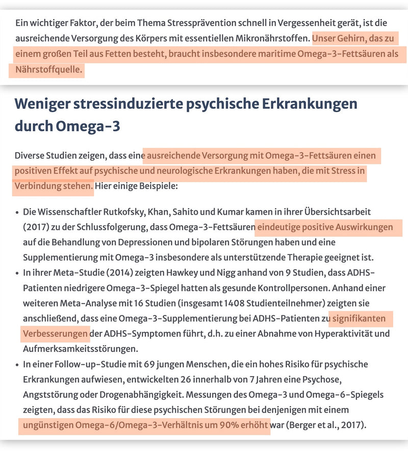Omega 3 cortisol artikel